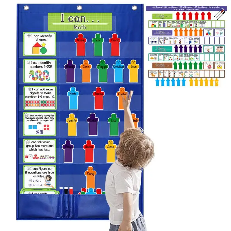 

Large Pocket Chart Wall Mount Course Objectives Charts Classroom Schedule Chart File Organizer Educational Charts With Cards &