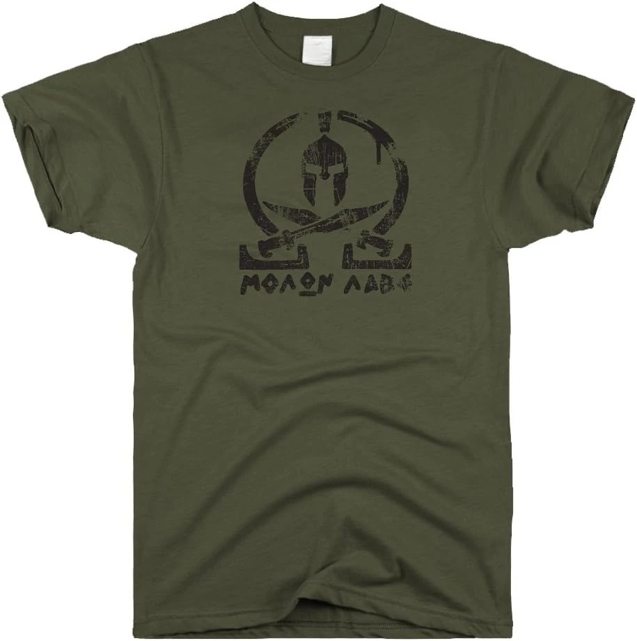 Men's Molon Labe Come and Take It Them T-Shirt Short Sleeve Casual 100% Cotton Shirt