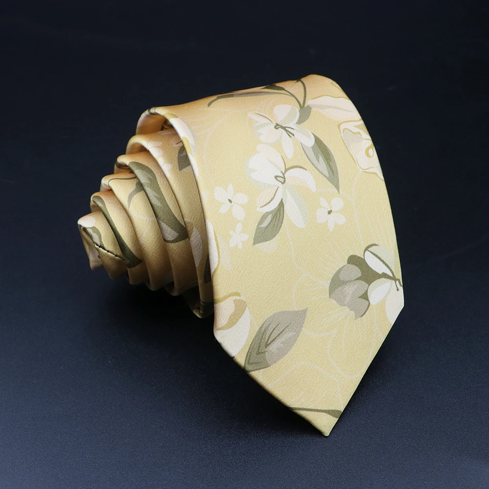 Super Soft Flower Silk Ties Men\'s Fashion 7cm Necktie For Men Wedding Business Meeting Gravata Colorful Novelty Printing Tie