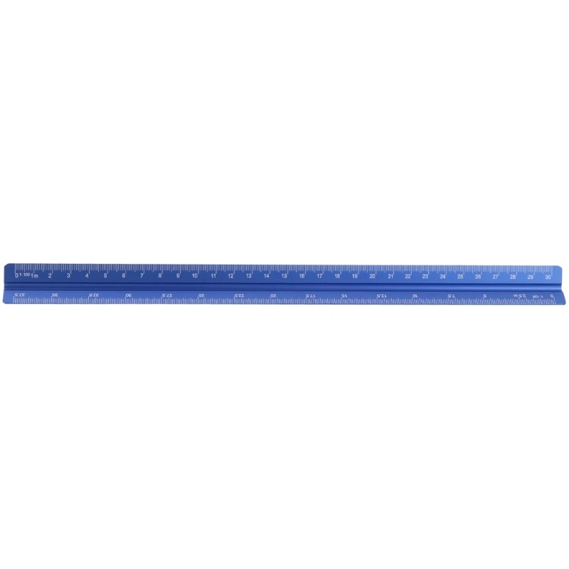 Aluminum Scale Ruler, Triangular Ruler, 30cm, Triangular Ruler, Metric Scale 1:20, 1:25, 1:50, 1:75, 1:100, 1:125