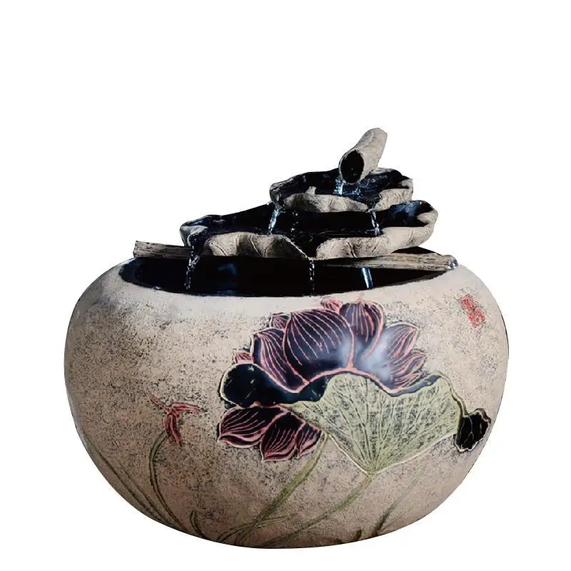 

Creative flowing water ornament Feng Shui lucky living room decoration fountain fish tank decoration
