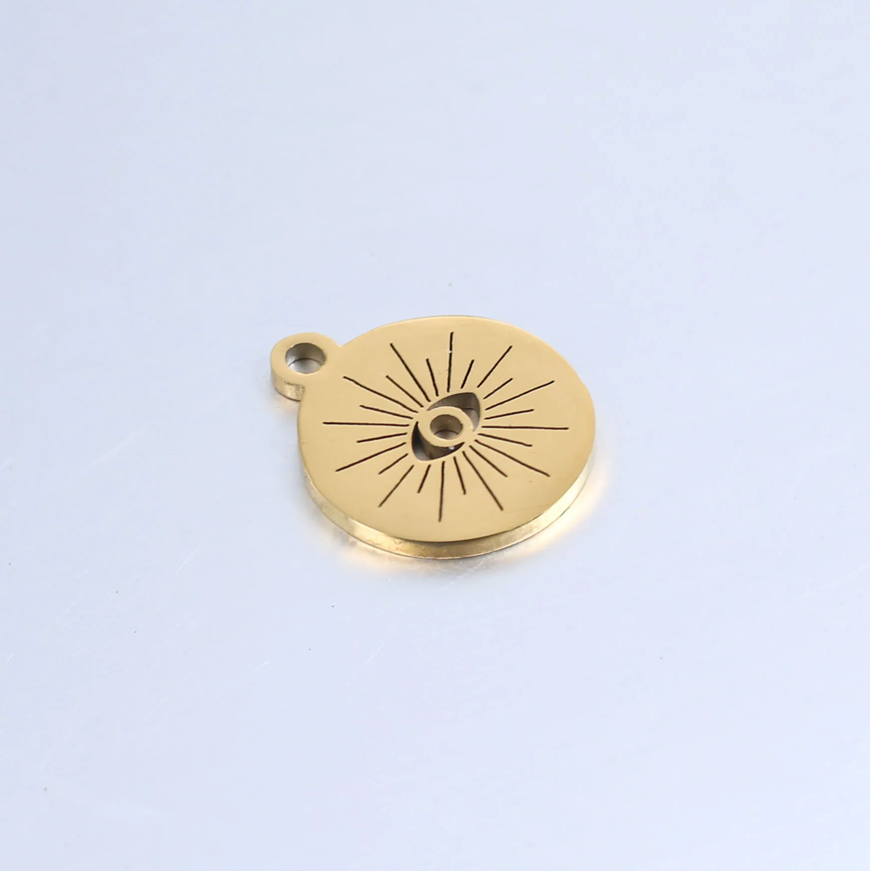 5pcs/Lot Stainless Steel Mirror Circular Hollowed Devil Eye Pendants Charms For DIY Necklace Bracelets Jewelry Findings Making