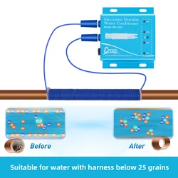 Electronic Water Descaler System Reduces Limescale Rust Conditioner,   Aluminum  Alloy Shell Water softener