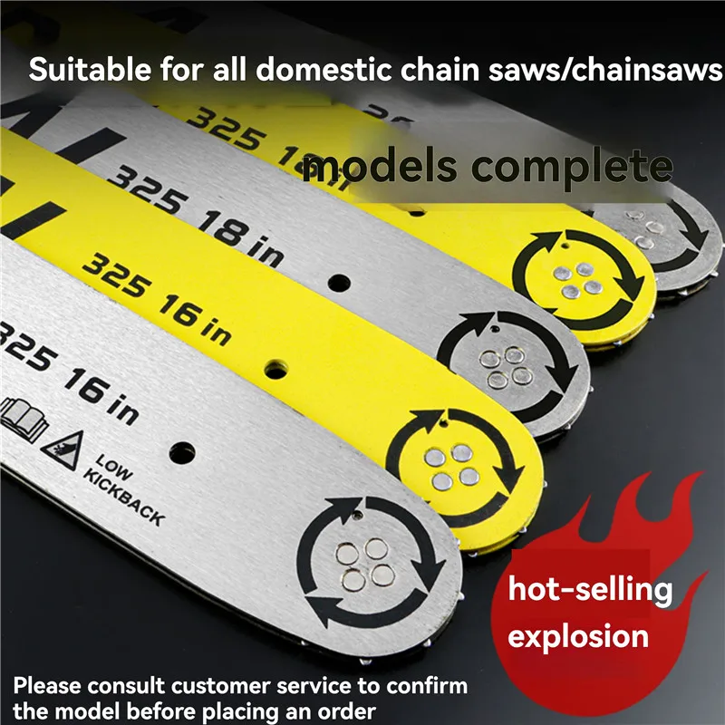 12/16인치 목공용 톱 체인 무선 전기톱 바 전기 충전식 톱날 벌목용 톱 체인 액세서리 체인