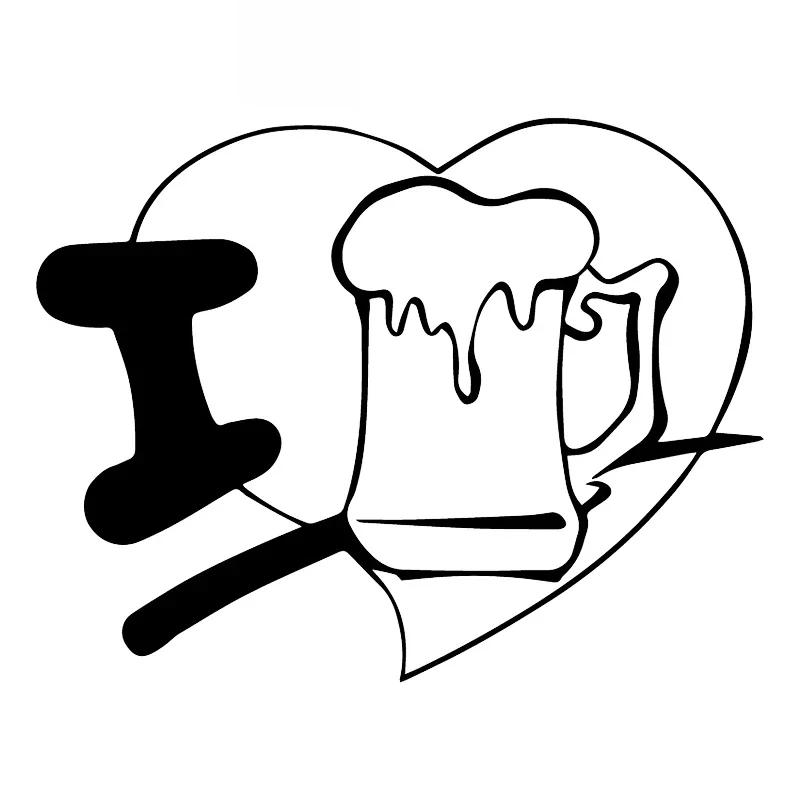 

Car Stickers I Love Beer Creative Window Decals Car Stickers Decorative Accessories Waterproof Sunscreen Black/white,16cm*12cm