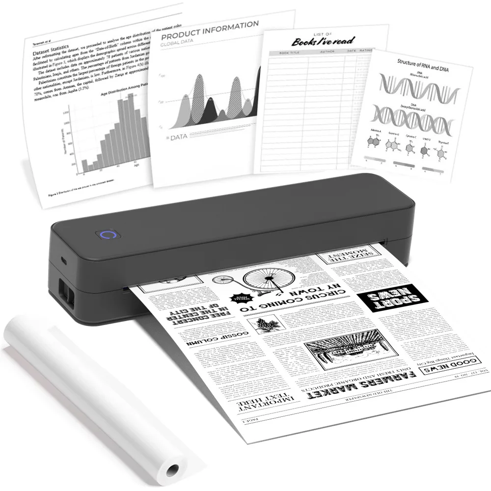 A4 Portable Thermal Printer Wireless Thermal Printer A4 Paper Tattoo Picture HD Printing Mini Printer For Office Study Tattoos