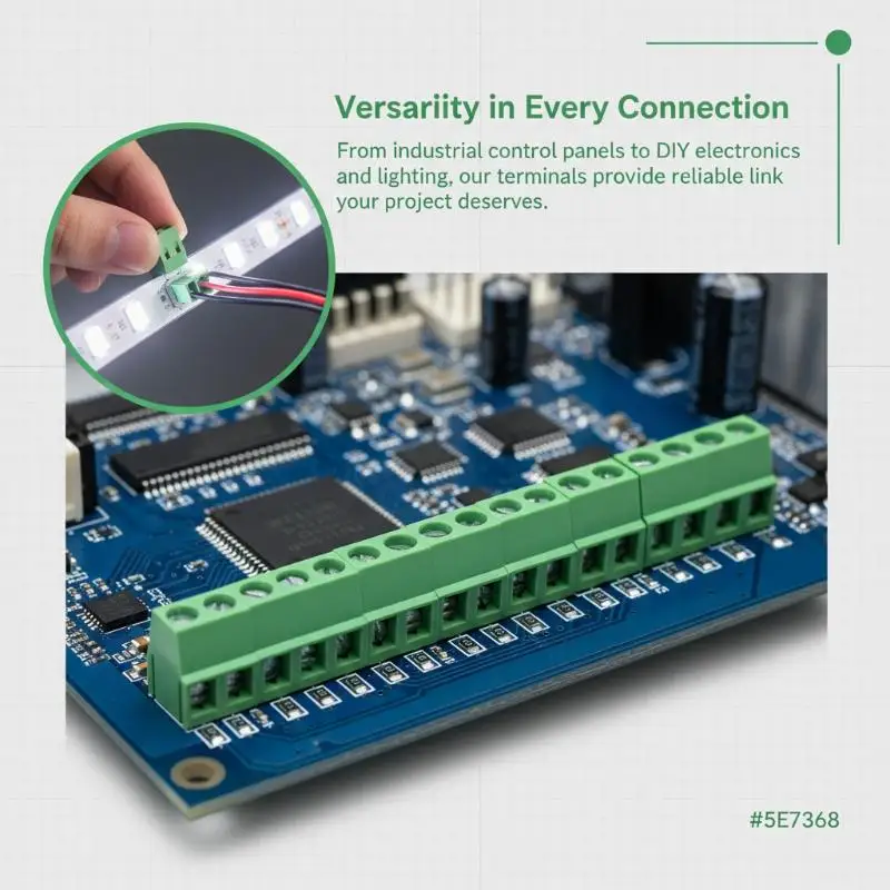 2-12P Right Angle Screw Terminal Blocks 5.0mm Pitch DG128R WJ128R Universal PCB Connectors for Industrial Control Cabinet Wiring