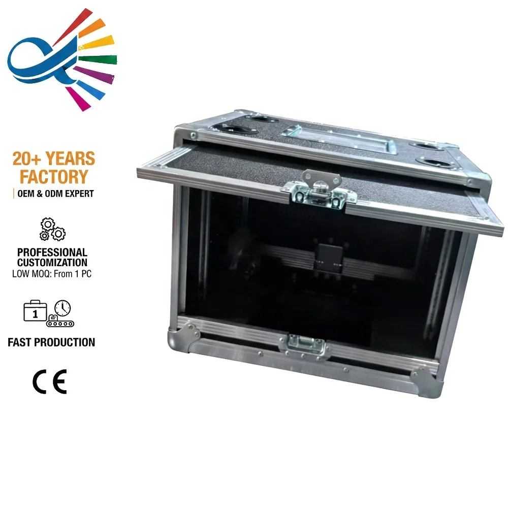 19 Inch Rack Sliding Door 6U PA System Flight Case IP65 Rated Non-Slip Surface Waterproof Heavy Duty Stage Equipment Trunk