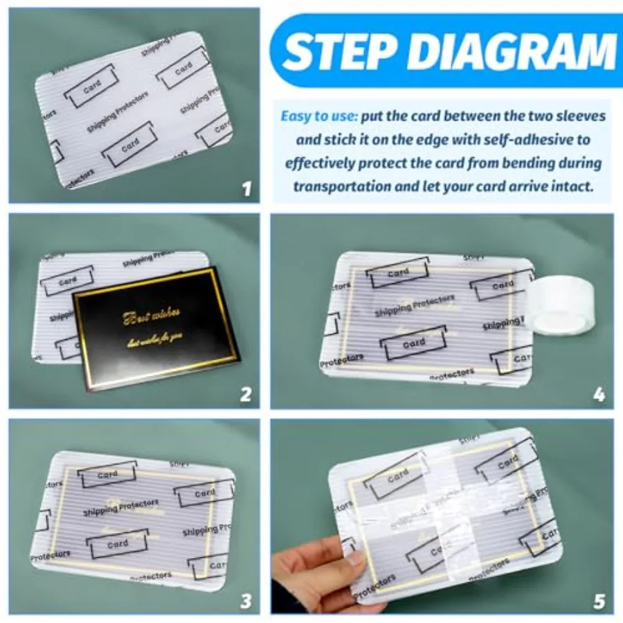 150 حزمة من بطاقات التداول الشحن Protecto4 ''x 6'' البلاستيكية الرياضية البطاقات البريدية حماية مع ملصق الختم سفينة تجارة البلاستيك الصلب