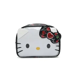 Bolsa de maquillaje de Hello Kitty para mujer, neceser de PVC transparente con dibujos de Sanrio, Melody, Cinnamoroll, artículos de tocador con cremallera