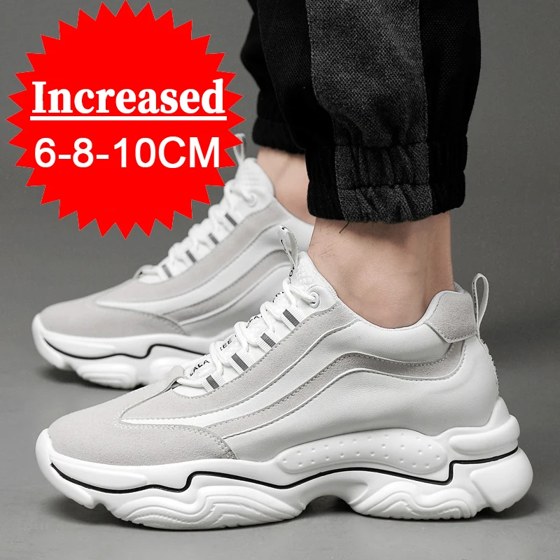 

New Elevator Shoes Men Sneakers 8CM Height Increasing Shoes Men's Hidden Heels Inner Height Sports Shoes Luxury Man Lift Shoes