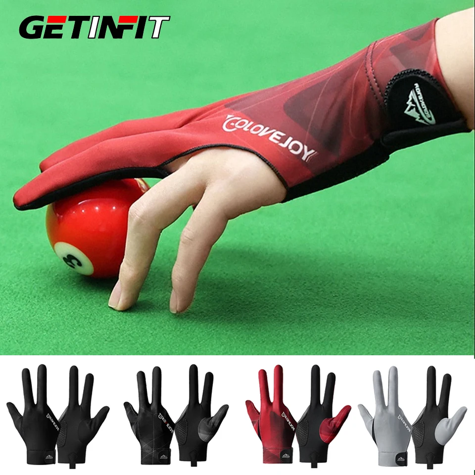 

GETINFIT 1Pcs Three Finger Billiard Gloves Silicone Palm Non-Slip Abrasion Resistant Breathable Pressurized Gloves Men Women