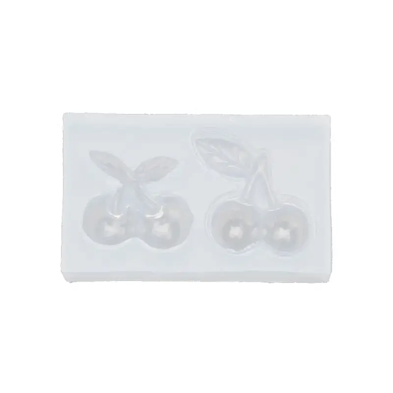 Molde resina epoxi silicona, moldes resina con colgante cereza para llavero, pendientes, horquilla, dije, joyería