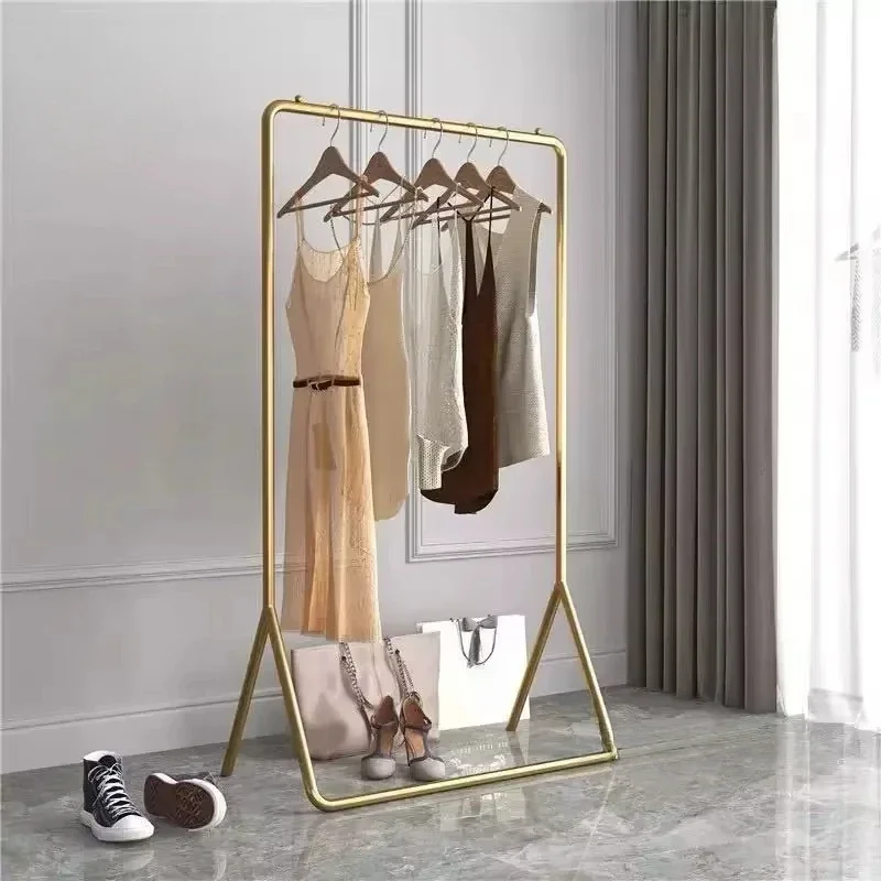 Nordic Wrought Iron Villa Coat Racks Modern Shopping Mall Clothing Stand Household Furniture Bedroom Display Rack Floor Hanger