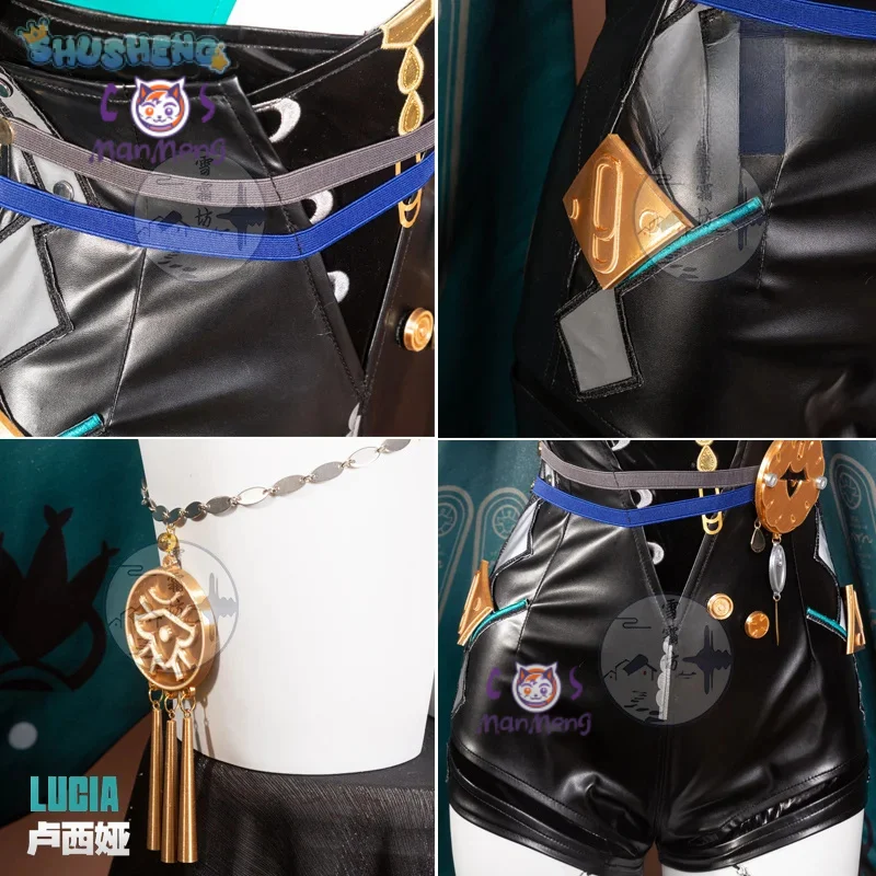 أزياء لعبة Zenless Zone Zero Lucia Elowen التأثيرية الجديدة بذلة جلدية شورتات كيب إكسسوارات زي كرنفال الهالوين #4