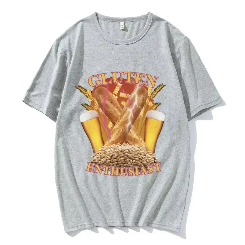 مضحك الغلوتين متحمس ميمي الجرافيك تي شيرت الرجال موضة القطن قصير الأكمام تي شيرت س الرقبة تي شيرت الشارع الشهير #3