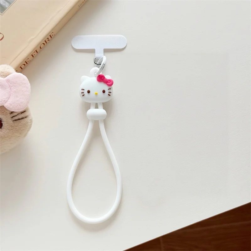 Niedlicher Cartoon Hello Kitty Handy-Handschlaufe aus Silikon, Anti-Verlust-Lanyard, Taschenanhänger für iPhone, Samsung und alle Handys – Detail 9