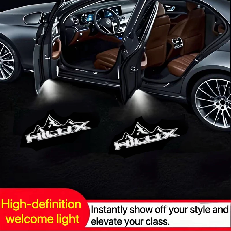 

Wireless Led Car Door Welcome Logo Laser Projector for HILUX Logo Pickup Truck Mountain Night Lights Car Accessories Decor Lamp