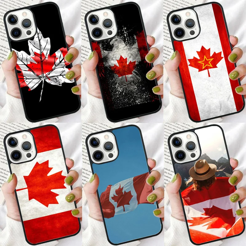 Canada Canadian Flag Phone Case For iPhone 16 15 14 plus XR XS 11 12 13 Pro max Soft Bumper Shell Cover coque