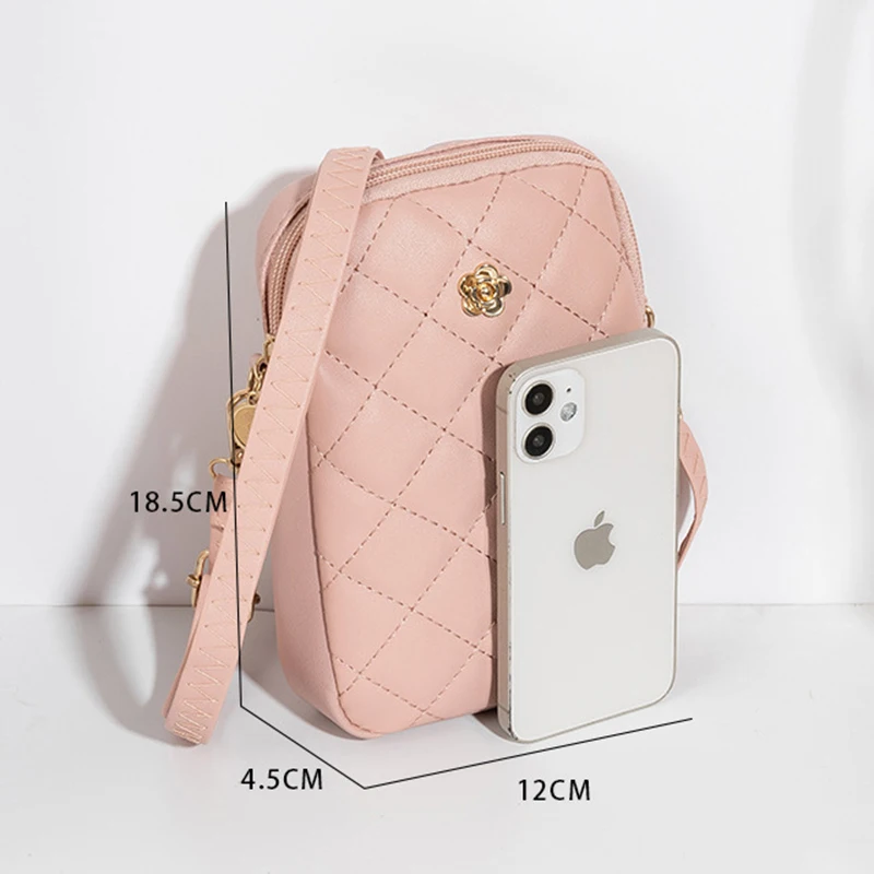 Geestock-Bolso de hombro de cuero PU para mujer, cartera bordada para teléfono móvil, bolso cruzado de moda, Mini bolso para mujer