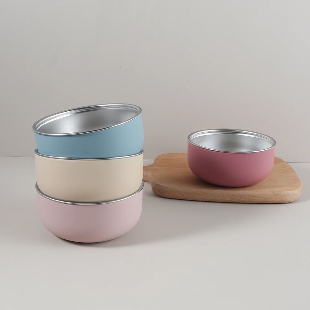 300ml silicone simple bowl baby feeding tableware stainless steel baby boy girl feeding