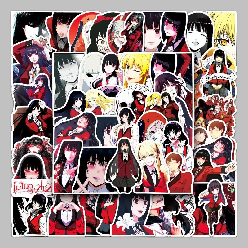 50pcs Anime Kakegurui Stickers Suitcase Water Cup Guitar Car Scooter Stationery Mobile Phone Decoration Waterproof Sticker