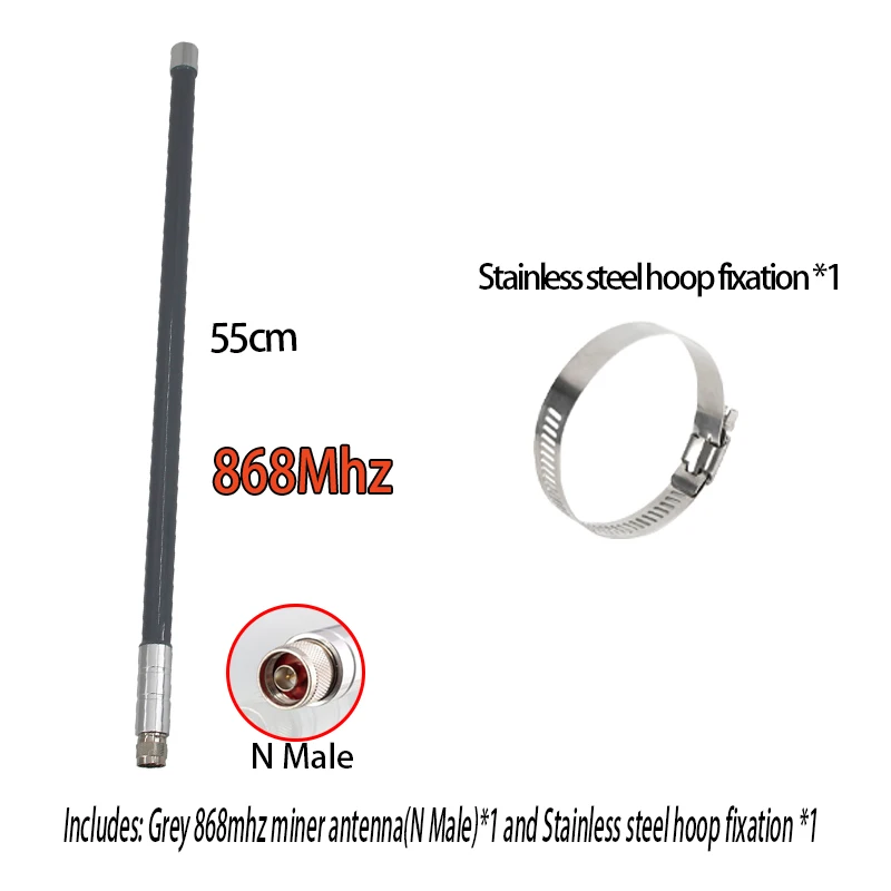 Imagem -02 - Antena do Mineiro do Hélio de Lora 915mhz 902-928mhz N-j Ganho Alto 8dbi Rak Impermeável Router de Lorawan Modem Exterior 868mhz