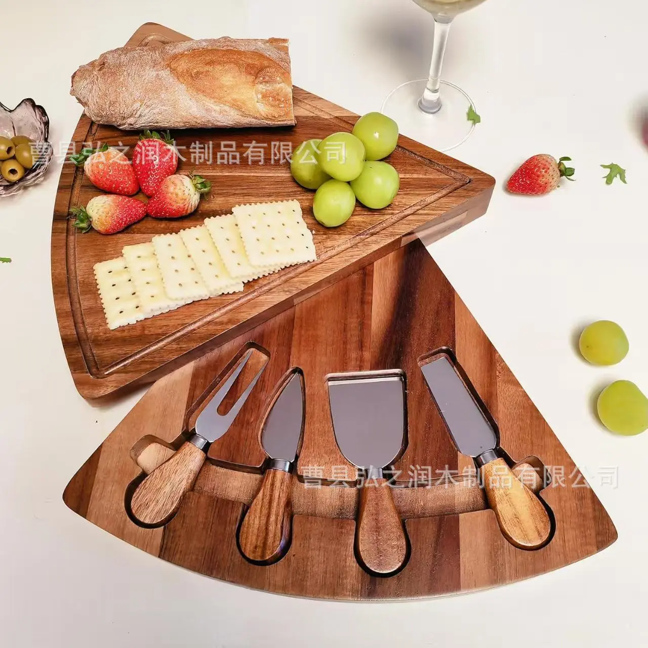 

X-23 Wooden Cheese Cheese Board Kitchen Baking Plate Dessert Plate Set