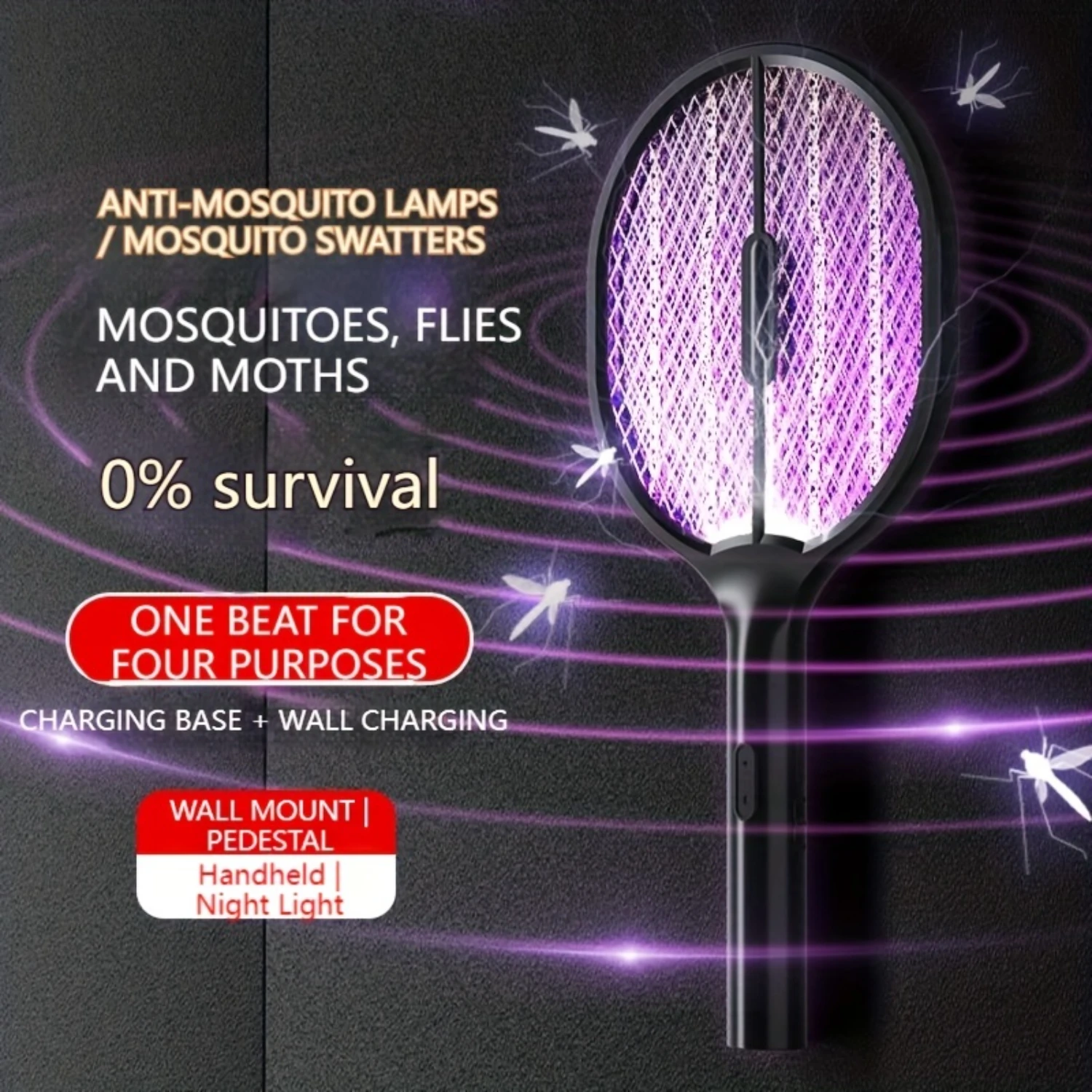 Mosquito Swatter, New  Mosquito Swatter,  Shock USB Charging Household Mosquito Killer Lamp Two-in-one Fly Swatter