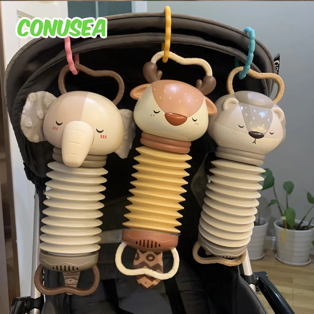 Sonagli per bambini Cellulari Cartoon Fox Baby Fisarmonica Musica Giocattolo Auto Appeso Strumento per l'educazione precoce Giocattoli elettronici di musica vocale