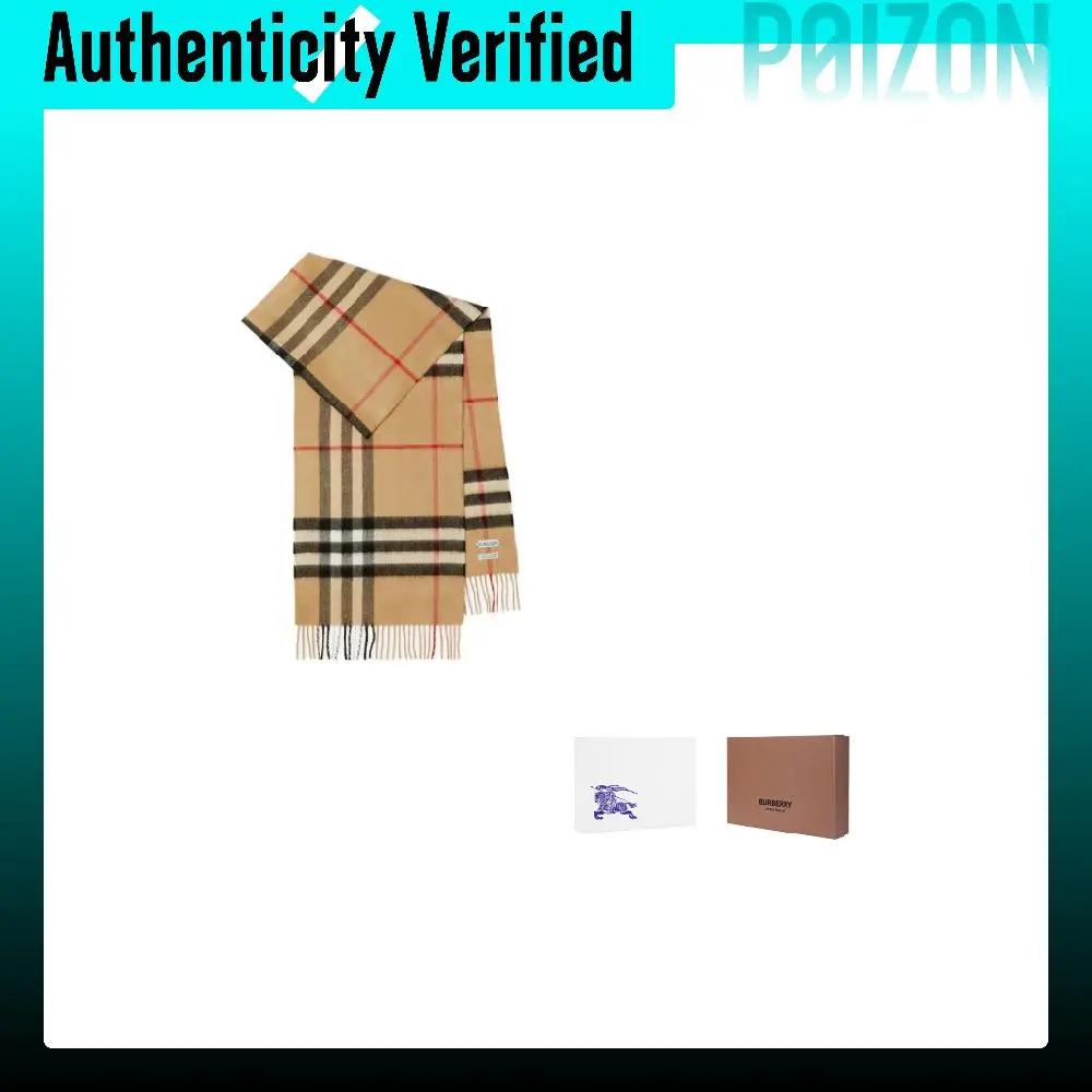 Burberry Cashmere Knit Scarves Unisex Archive Beige 80765761