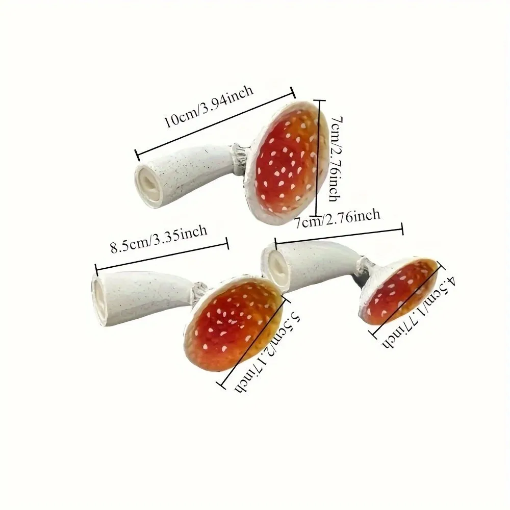 3 unids/set rústico Amanita estante colgante de pared de resina en forma de seta-estantes flotantes decorativos únicos para decoración del hogar