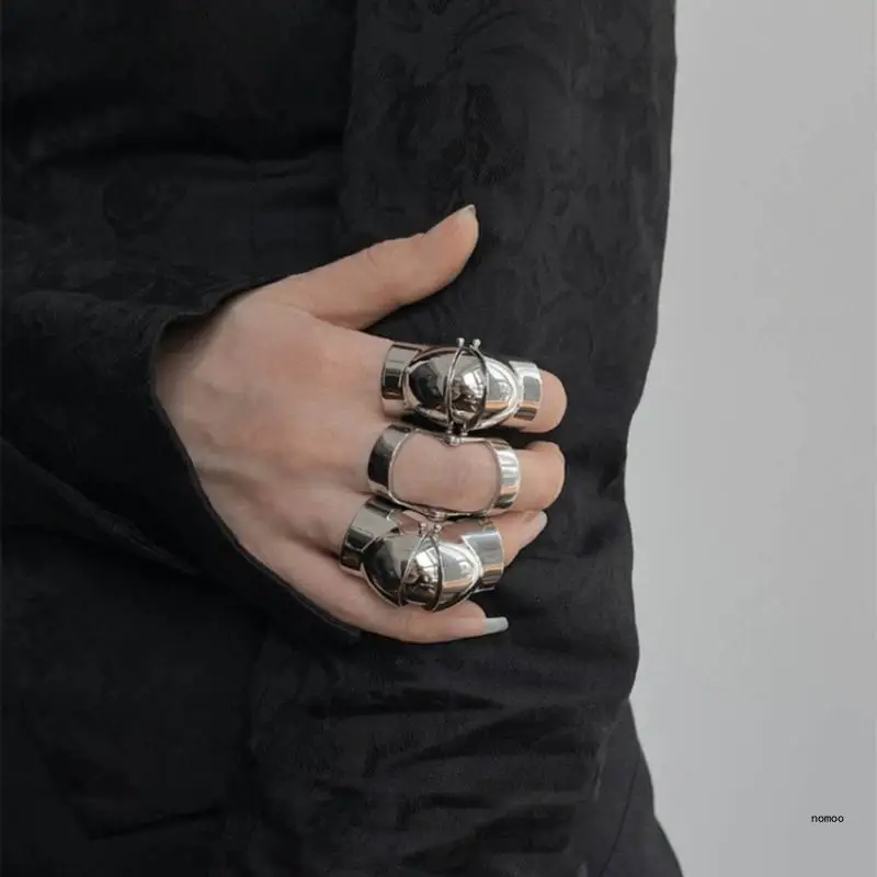 Geometric Fashion Ring Punk Rock Bendable Joint Hip Hop Ring Retro Accessories