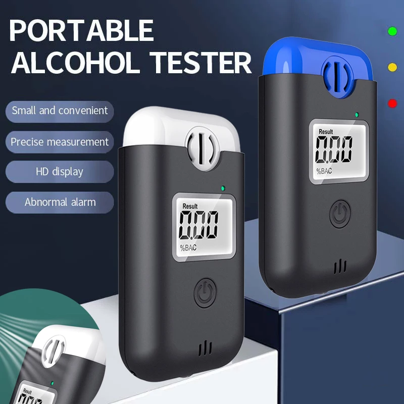 High Precision Breath Alcohol Tester Non-contact Breathalyzer Alcometer Rechargeable LCD Display Digital Alcohol Detector