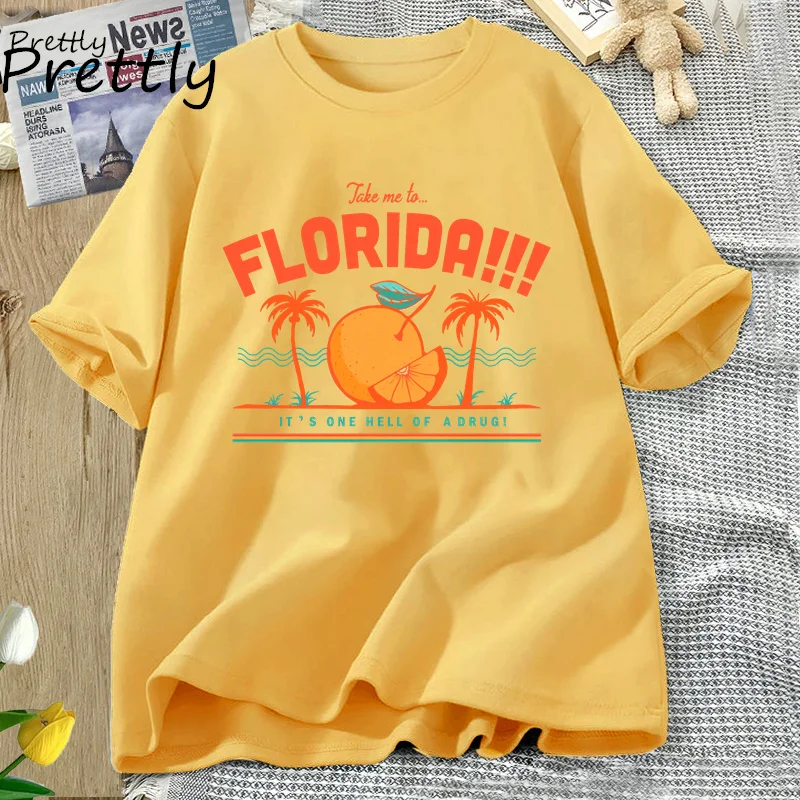 Florida Tee Shirt Summer Aesthetic Graphic T Shirt Beach Vacation Short Sleeve T-shirt Tortured Poets Department T-Shirts Unisex