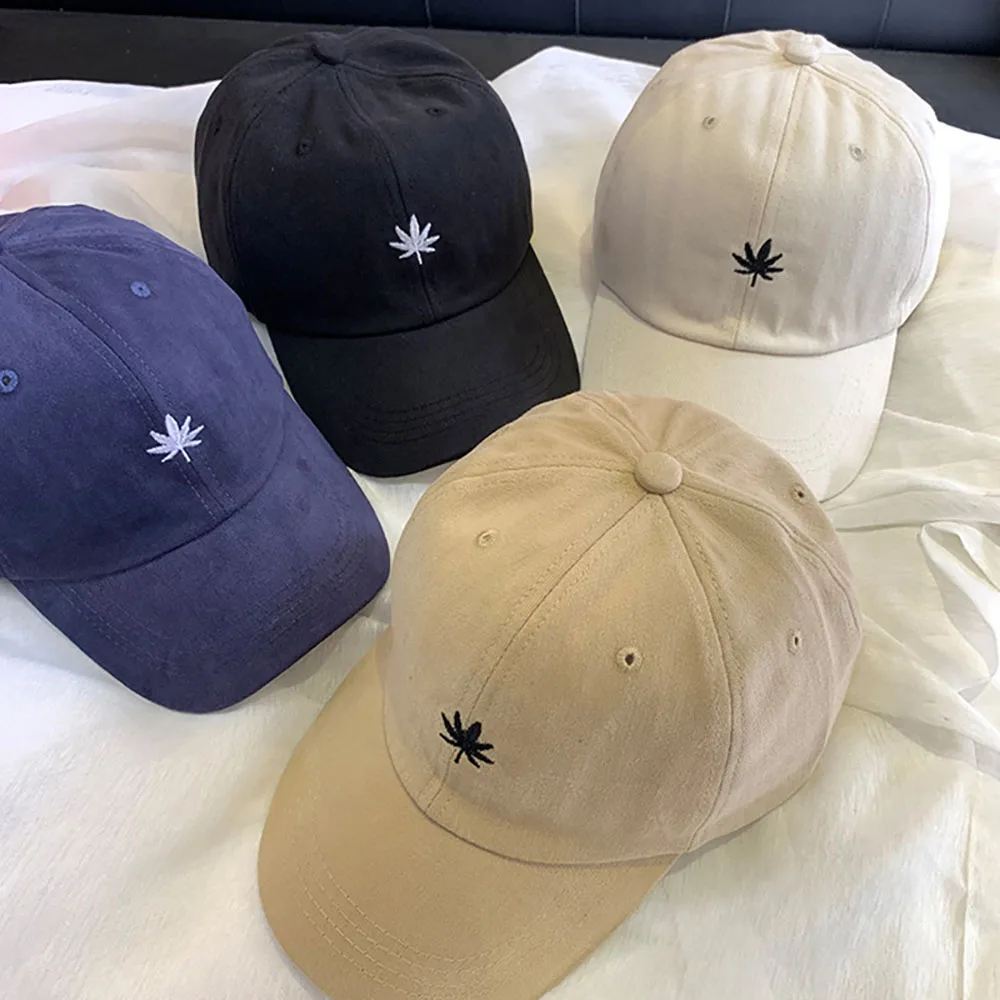 Embroidery Maple Leaf Baseball Caps for Men Women Adjustable Snapback Cotton Hats Outdoor Sun Hat Fashion Casual Hip Hop Cap