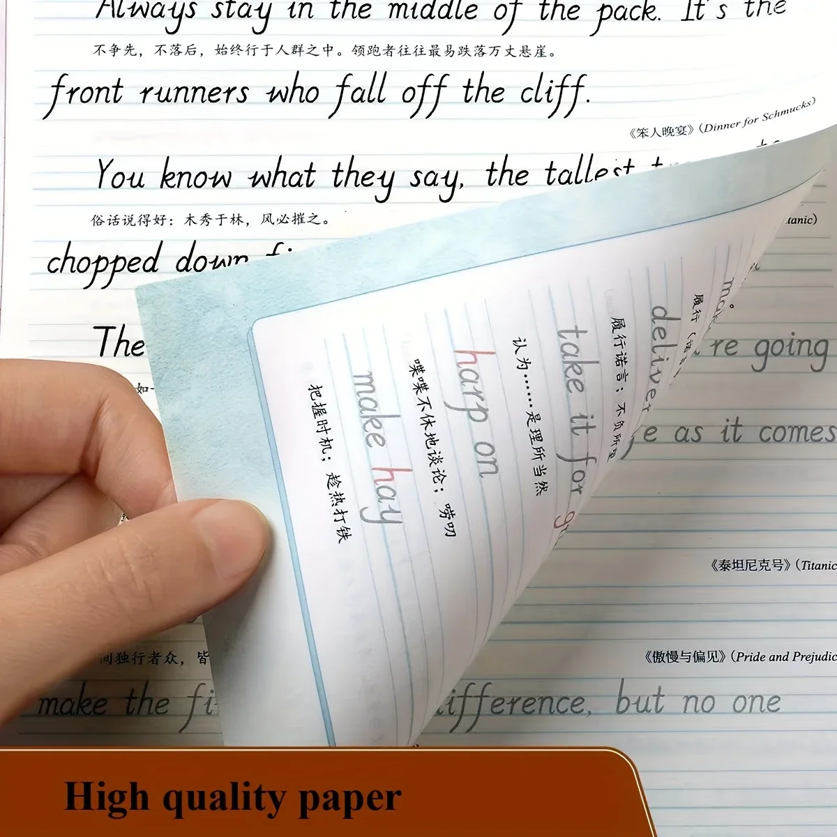 Italic English Calligraphy Practice Book - Reusable Handwriting Copybook with Full Alphabet & Words for Copywork