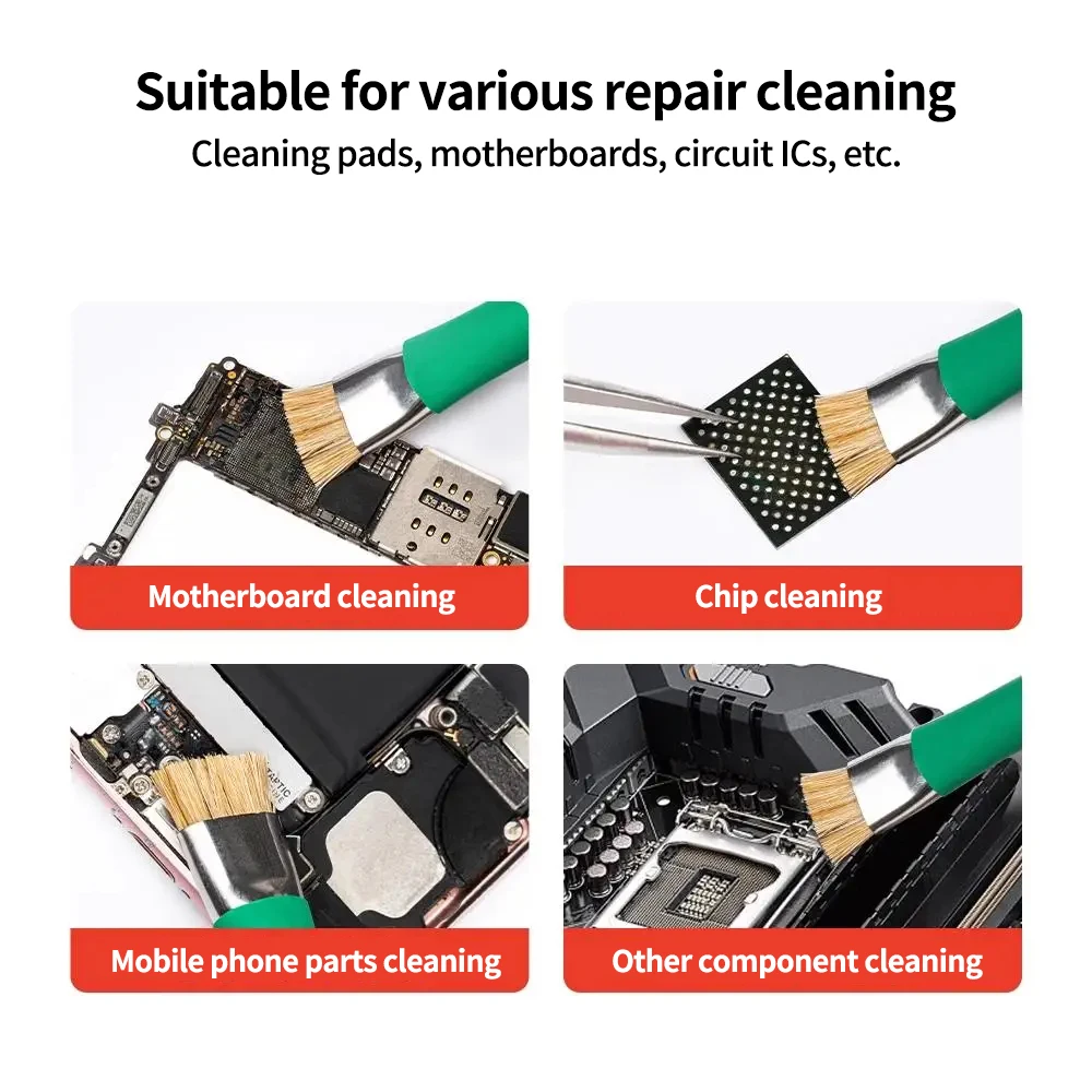 YCS Double-head Anti-static Repair Brush for Mobile Phone Computer Pad Motherboard Circuit PCB Dust Removal Cleaning Brush Tool