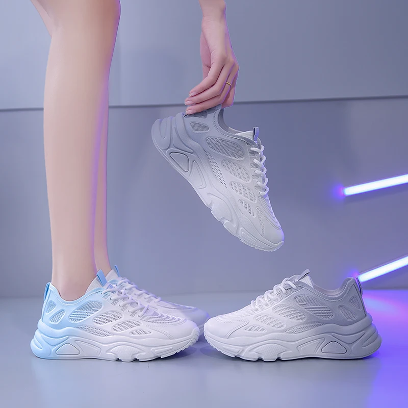 

Women Shoes 2025 New Autumn Trendy Brand Torre Female Thick Sole Increased Casual Flow Reflective Sports Running Trendy Shoes