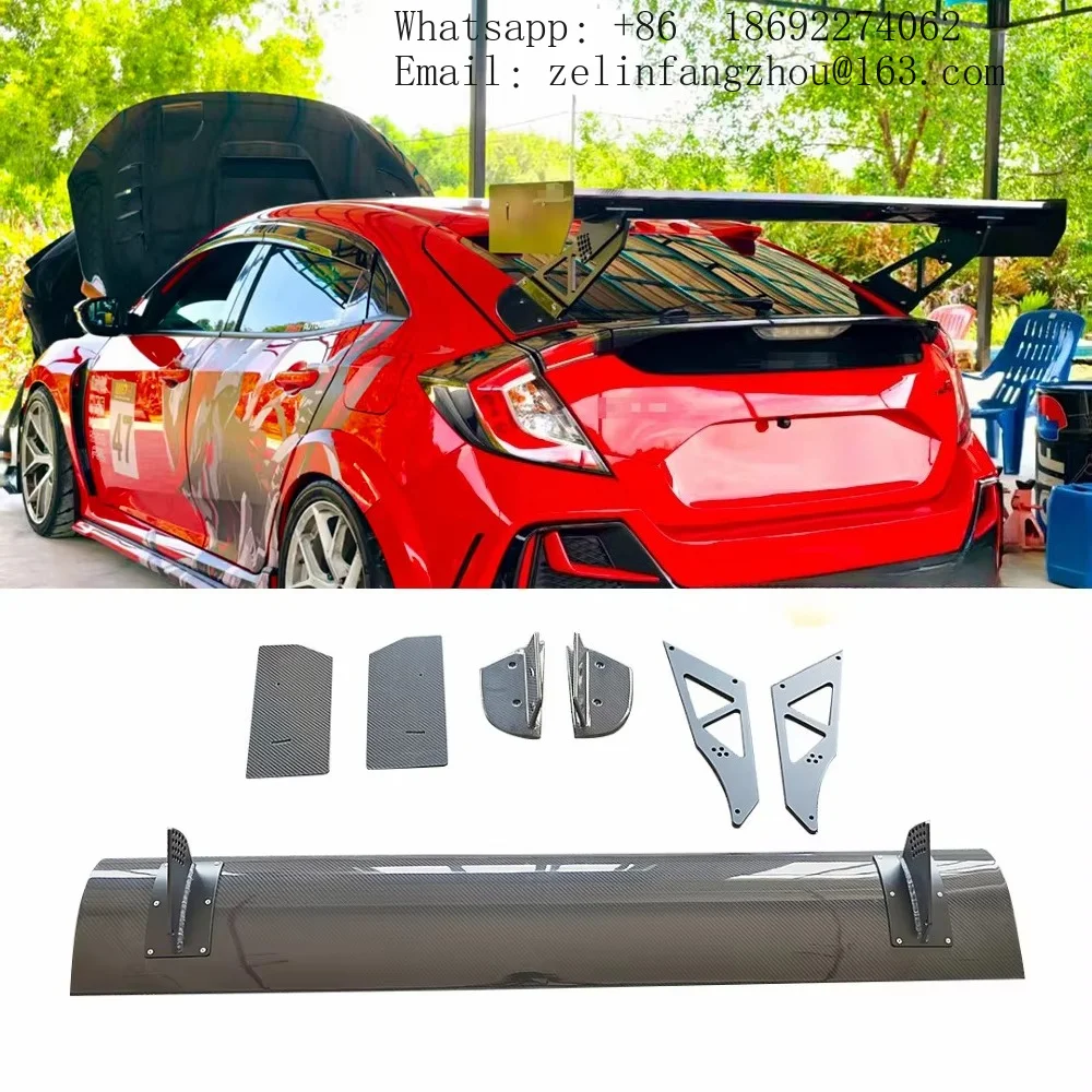 AP Style Dry Carbon Fiber Ducktail Spoiler Rear Trunk Lip Wing for Civic FK8 Type R 2017-2021 Hatchback Tuning Pro