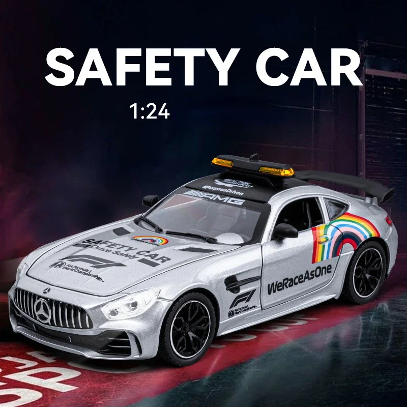 

1:24 Mercedes-Benz GTR safety racing car Model Car Metal Diecasts Vehicle Collectable Hobbies Sound & Light Toy For Boys C382