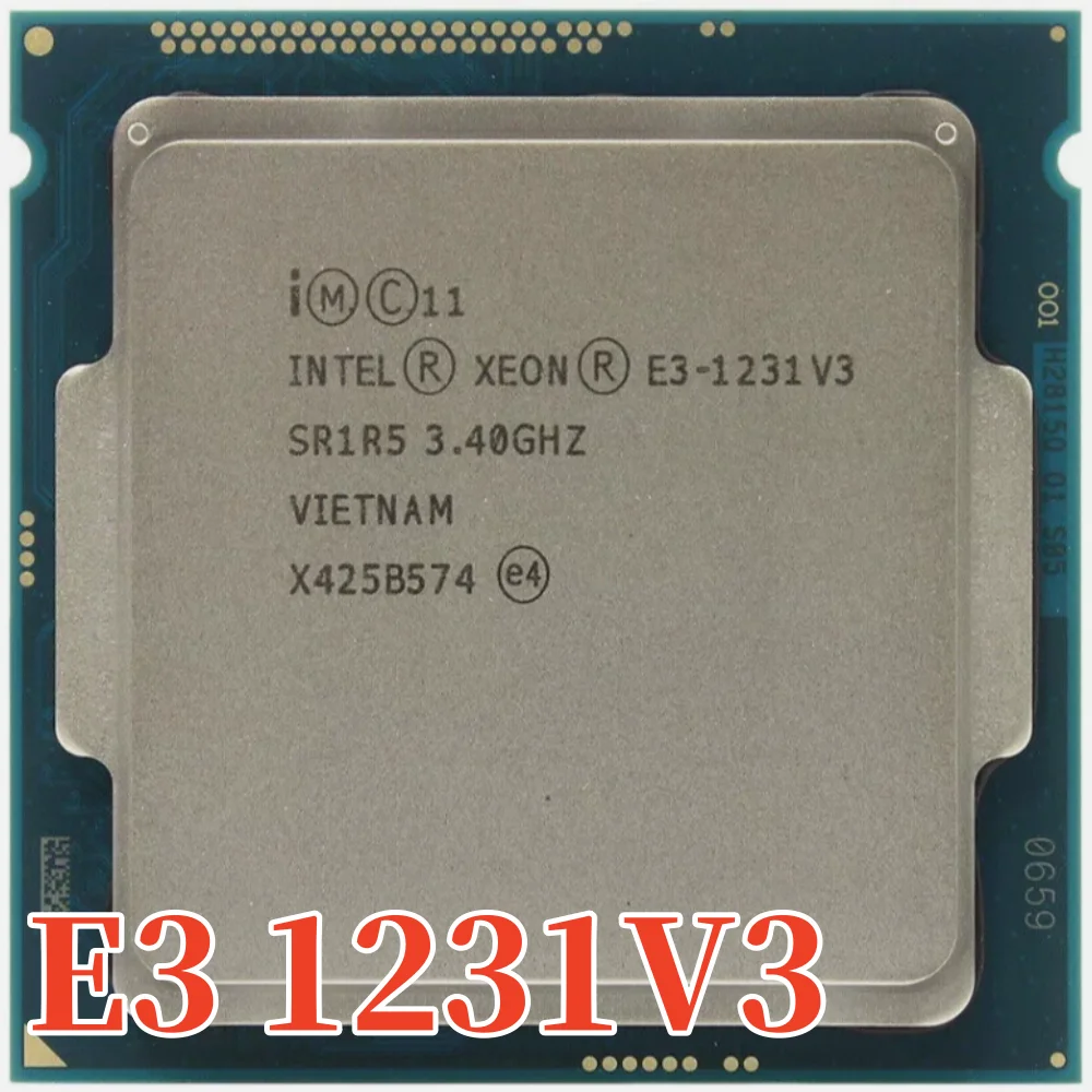 Original Intel Xeon E3-1231V3 CPU 3.40GHz 8M LGA1150 Quad-core Desktop E3-1231 V3 processor Free shipping E3 1231 V3 E3 1231V3