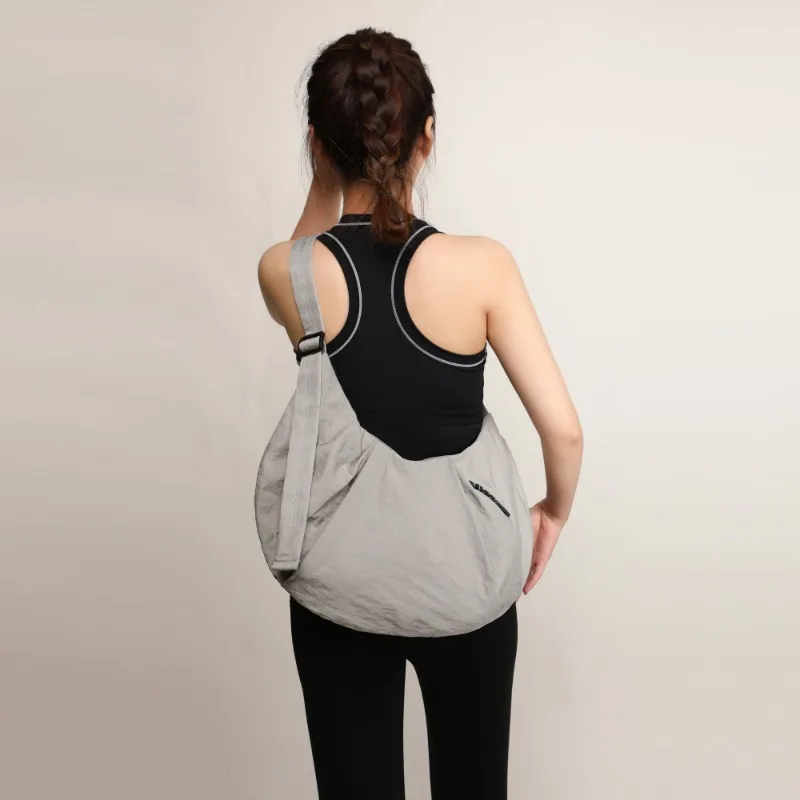 

New Japanese Cloth Bag Large Capacity Crossbody Men's Trendy Cycling Sports Shoulder Nylon Dumpling Bag Women's