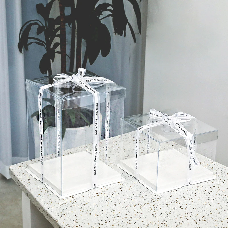 Transparente Kuchenbox aus Kunststoff, große Geschenke, Verpackungsbox, Verpackungszubehör, Bäckerei, Verpackungsboxen, Hochzeit, Geburtstag, Partyzubehör