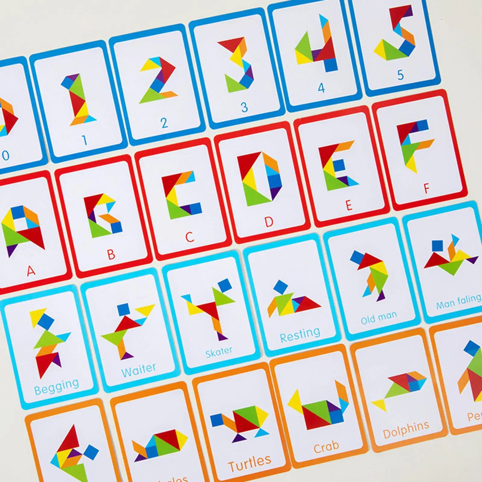 Houten Tangram Legpuzzels voor Kinderen Geschenken met Kaarten 3D IQ Spel Kleuterschool Kinderen Puzzel Blok Familie Bordspellen