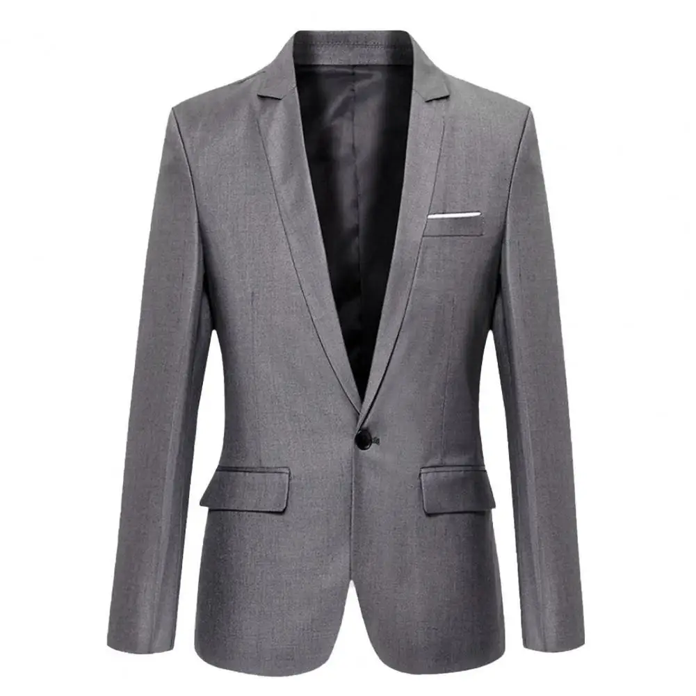 Blazer Formal de talla grande para hombre, con un botón y solapa Chaqueta de traje, Blazer de negocios, traje