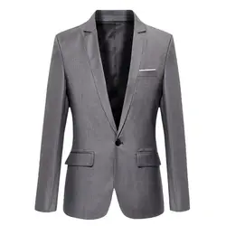 Blazer formal masculino, blazer de um botão, jaqueta lapela fina, casaco de terno de negócios, traje plus size