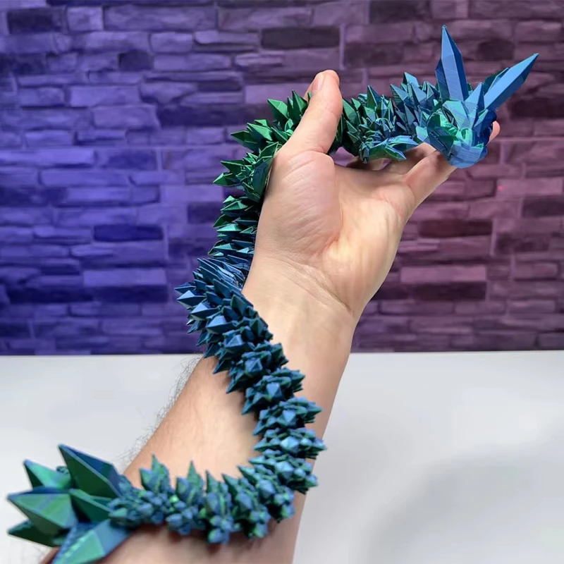 3D Printed Dragon Rotatable Articulated Dragon Crafts Statue Creative Kid Interaction Toys Dragon Ornaments Sculpture