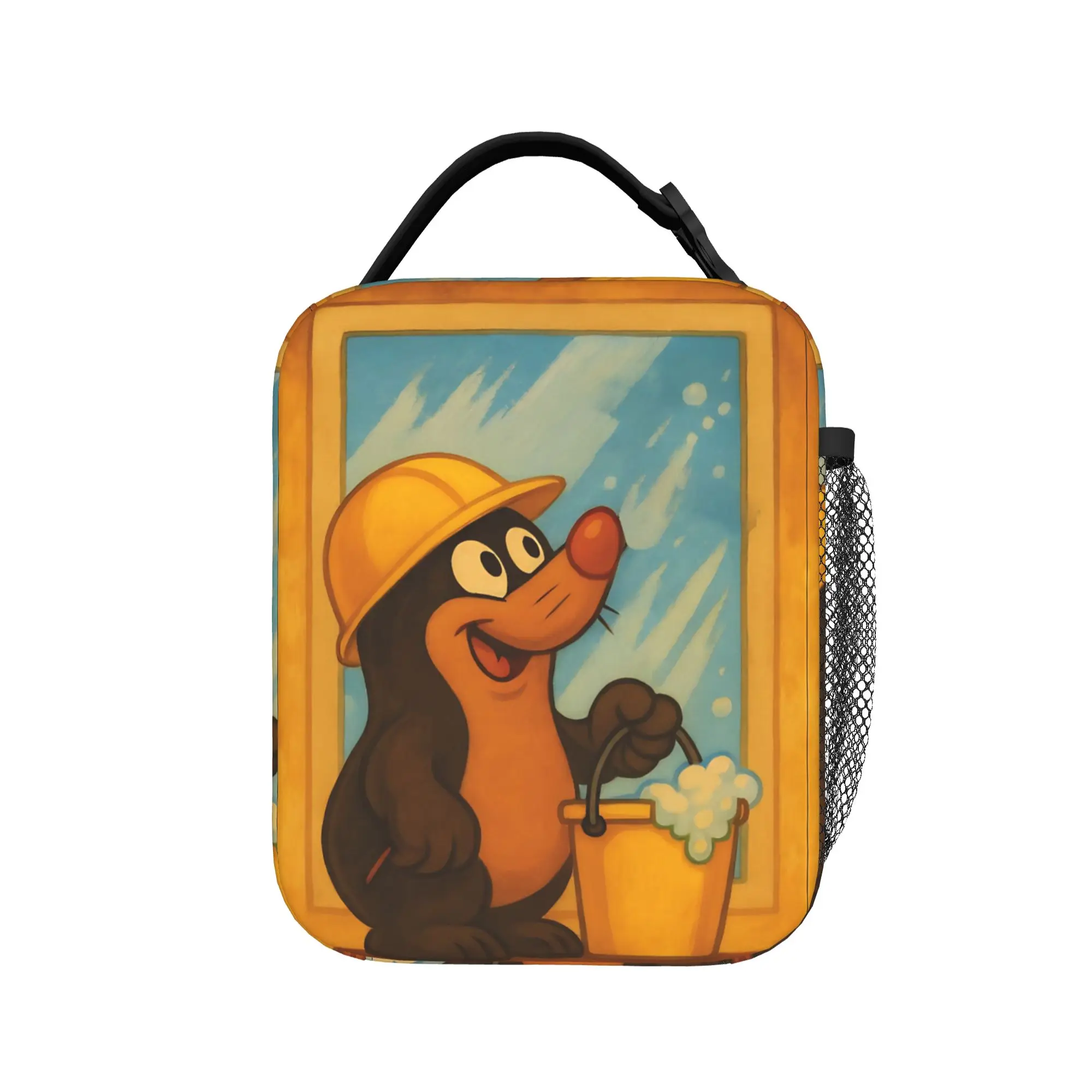 Czech Cartoon Krtek Mole cleans the windows Lunch Bag  Cute Lunch Box Office Insulated Thermal Lunch Bags For Child Cooler Bag