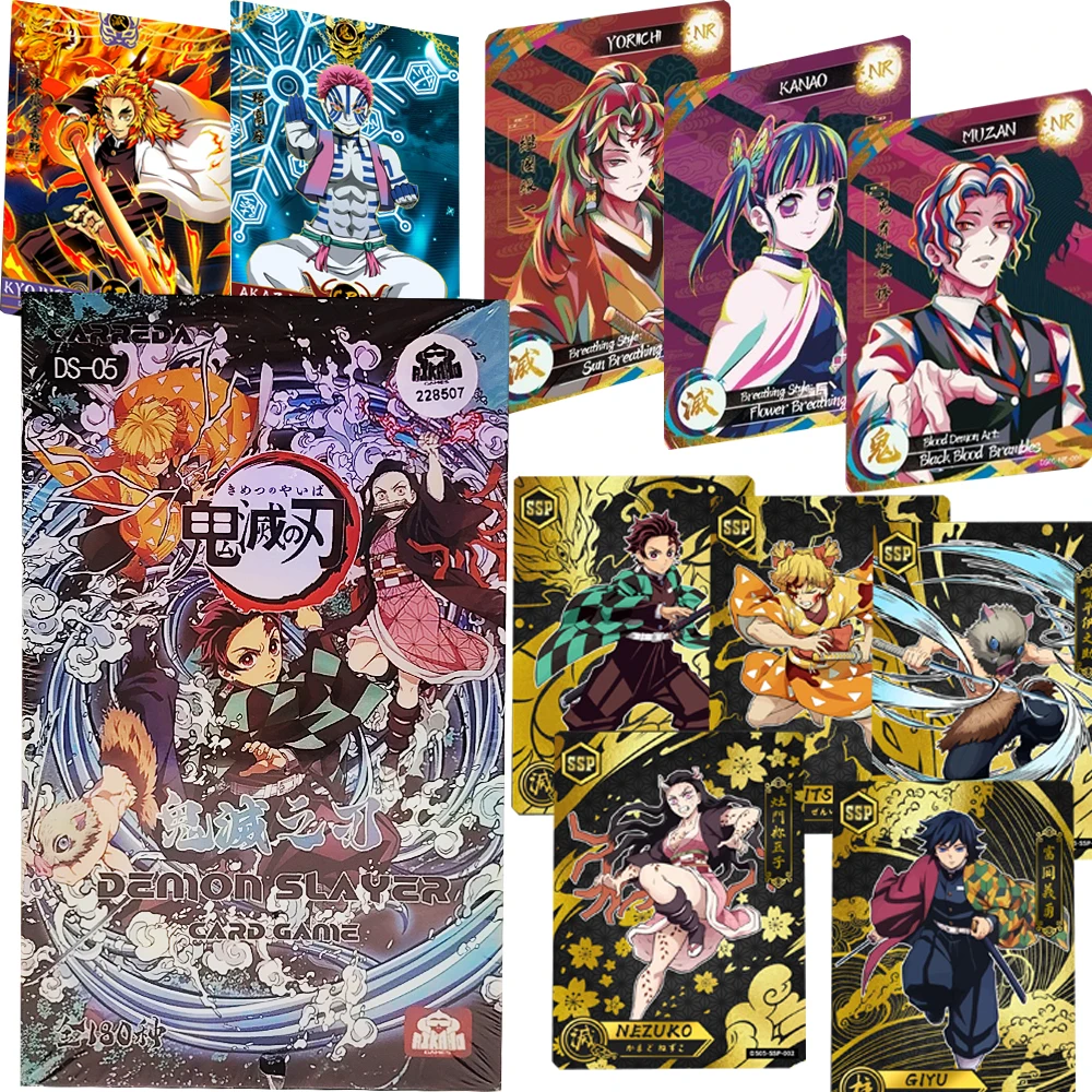 

Demon Slayer Collection Cards for Boys Girls Unique Personality Anime Characters Exclusive Simple Art Line Draft Cards Fun Gift